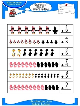 Çocuklar İçin toplam işlemi yaprak testleri 